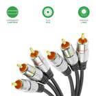 Cabo Rca 3 Metros Dupla Blindagem Gold Fitz Plug Metal - Pix