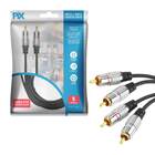 Cabo Rca Linha Fitz 5 Metros 2 + 2 Rca Blindagem Dupla - Pix