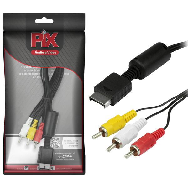 Cabo Rca Vídeo Game Av Áudio E Vídeo Ps1 Ps2 Ps3