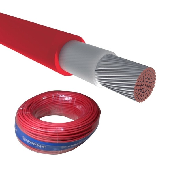 Cabo Solar Flexivel Lafeber 6mm 1,8kv Vermelho Lafeber