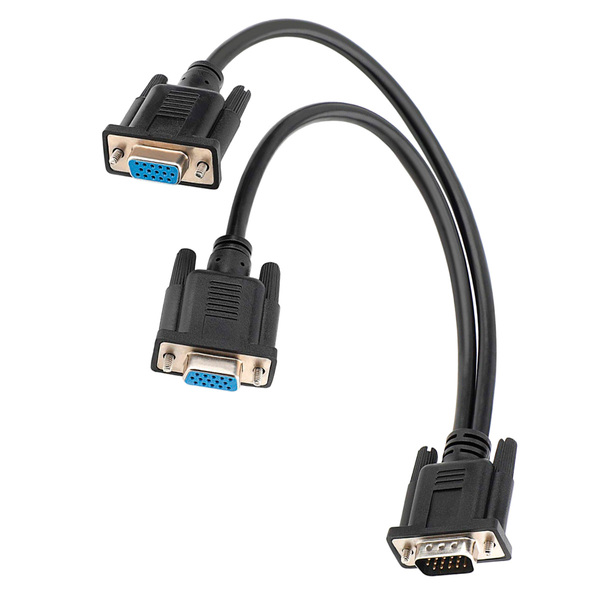Cabo Splitter Vga Y Para Dois Monitores Vga Macho X 2 Fêmea