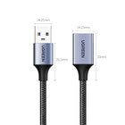 Cabo Usb 3.0 Tipo A Ugreen Macho/fêmea Extensão 1m Preto