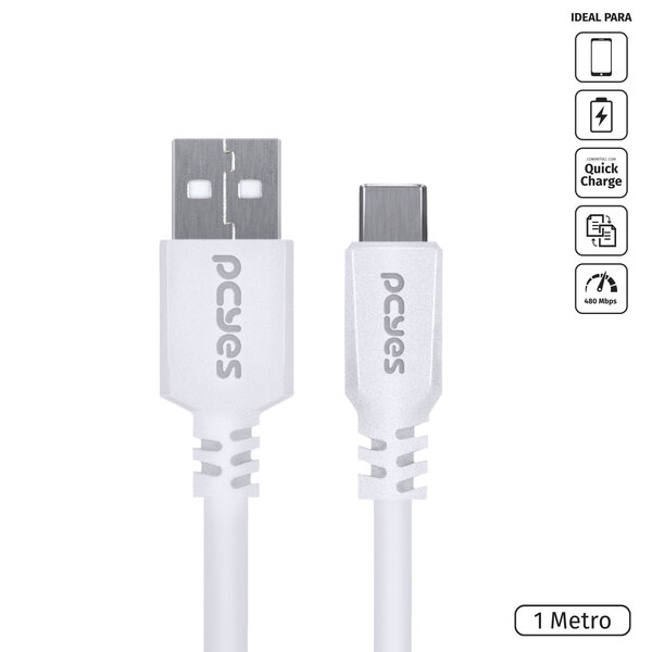 Cabo Usb A 2.0 Para Usb Tipo C Para Celular Smartphone 1m Bra