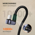 Cabo Usb A/c Dados Ugreen Angular 180° Macho 3a 1m Preto