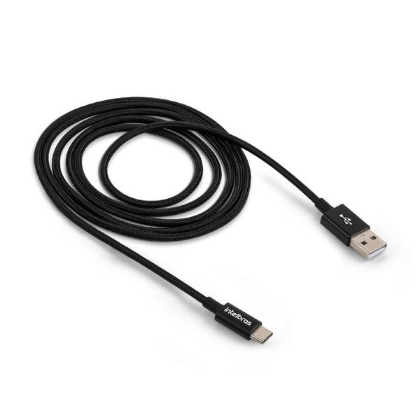 Cabo USB-C 1,5m Nylon Preto Intelbras