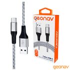 Cabo Usb-c P/ Usb-a 1,5m Nylon Trançado Cinza Carga Rápida