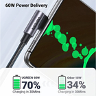 Cabo Usb C Ugreen Para Usb C 90° Macho/macho 2 Metros Preto