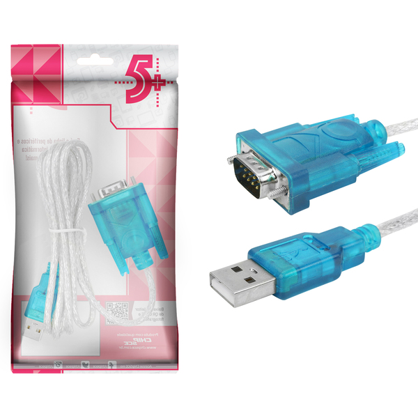 Cabo Usb Cristal - Usb A Macho + Db9 - Cristal - 1.5m