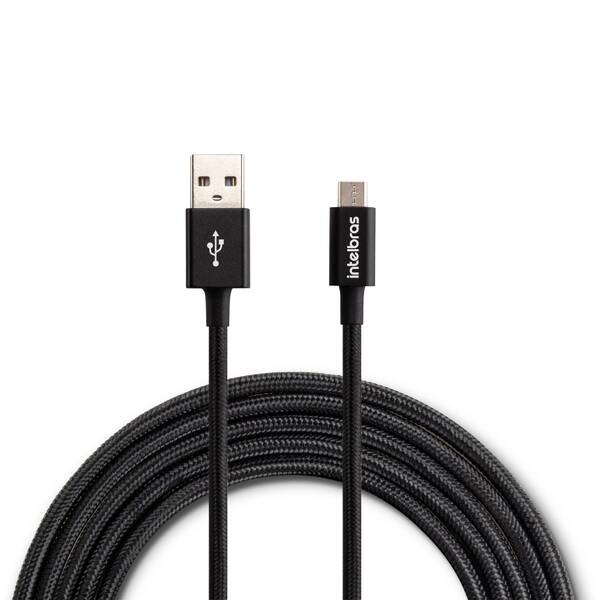 Cabo USB Micro 1,5m Nylon Preto Intelbras