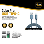 Cabo Usb Tipo C 2m Nylon Trançado Chumbo 2,4a I2go