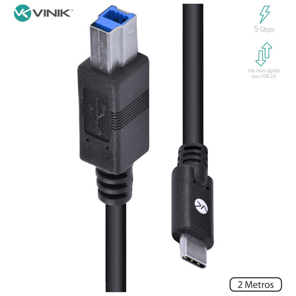 Cabo Usb Tipo C X Usb B Para Impressora V3.2 Gen1 C32ubm-2 5g