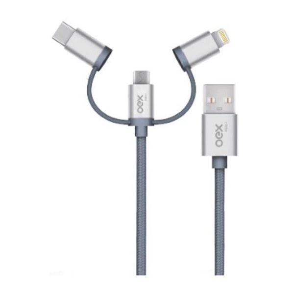 Cabo Usb Trio (usb-c/lightning/micro-usb) Oex Ce301