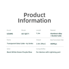 Cabo Usb Usams Usb A Pra Lightning 2.4a 1.2metro Púrpura