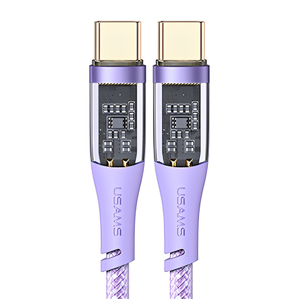 Cabo Usb Usams Usb C Pra Usb C Pd 100w 1.2metros Púrpura