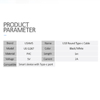 Cabo Usb Usams Usb Tipo A Pra Tipo C Máx 2a 1metro Preto