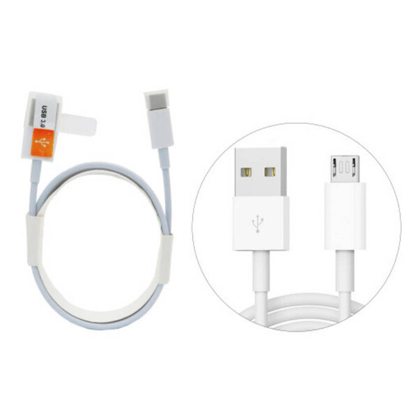 Cabo V8 Usb 3.0 Branco 80cm