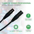 Cabo Xlr Macho Para Xlr Fêmea 5 Metros Profissional