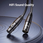 Cabo Xlr Ugreen Macho/fêmea P/microfone 5 Metros Preto