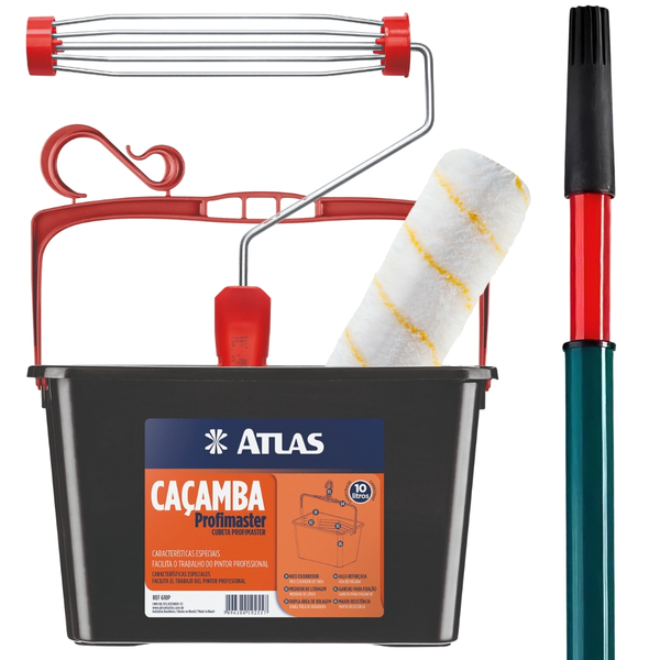 Caçamba Balde Para Pintura 10l + Suporte Garfo + Rolo 23cm An