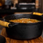 Caçarola Alça De Madeira Tampa De Vidro 1 2 Litro 16cm