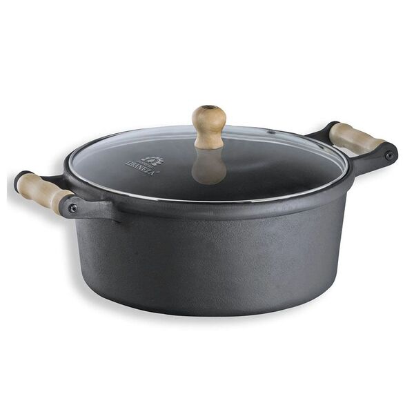 Caçarola Alça De Madeira Tampa De Vidro 1 2 Litro 16cm