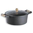 Caçarola Alça De Madeira Tampa De Vidro 1 7 Litro 18cm