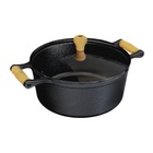 Caçarola Alça De Madeira Tampa De Vidro 6 5 Litro 28cm