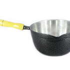 Caçarola Alumínio Craqueada Japi Cabo Madeira Sem Tampa Preta