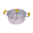 Caçarola Alumínio Fundido Alça Madeira Tampa De Vidro 16cm