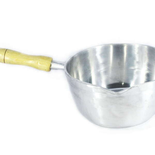 Caçarola Alumínio Polido Japi Cabo Madeira Sem Tampa 14cm