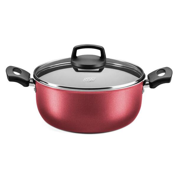 Caçarola Aluminio Tampa Vidro Antiaderente Cereja Nr. 20 Cód.