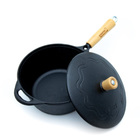 Caçarola Cabo De Madeira Tampa De Ferro 1 7 Litros 19 Cm