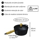 Caçarola Cabo De Madeira Tampa De Ferro 3 1 Litro 22cm