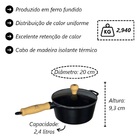 Caçarola Cabo De Madeira Tampa De Vidro 2 4 Litro 20cm