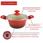 Caçarola Com Revestimento Cerâmico 24cm 4,5mm Vermelha Class