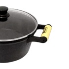 Caçarola De Ferro 2 Alcas Com Tampa De Vidro - 1 8 Lt