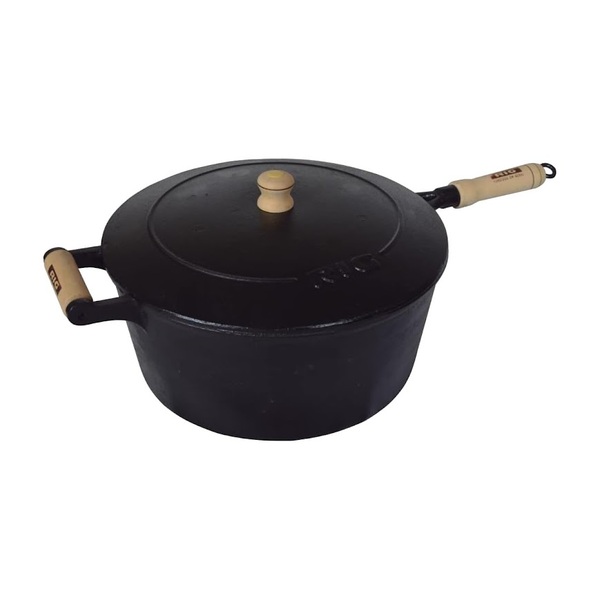 Cacarola De Ferro Com Cabo E Tampa De Ferro - 1 1 Lt