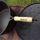 Caçarola De Ferro Com Cabo E Tampa De Ferro - 7 Lt