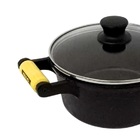 Caçarola De Ferro Com Cabo E Tampa De Vidro - 3 5 Lt