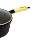 Caçarola De Ferro Com Cabo E Tampa De Vidro - 3 5 Lt