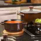 Caçarola Duo Alta 24 Cm 7 L Cerâmica Chocolate Ceraflame