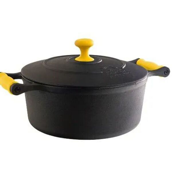 Caçarola Ferro Alça Silicone Amarelo Libaneza 6 5 Lts 28cm