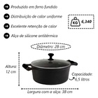 Caçarola Ferro Alça Silicone Preto Tampa Vidro 6 5 Lts 28cm