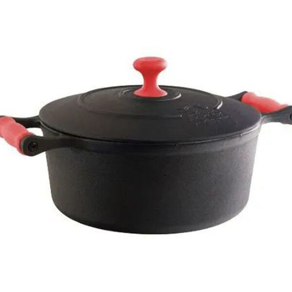 Caçarola Ferro Alça Silicone Vermelho Libaneza 1 7 Lts 18cm