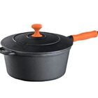 Caçarola Ferro Cabo Silicone Laranja Tampa Ferro 1 7 Lt 18cm