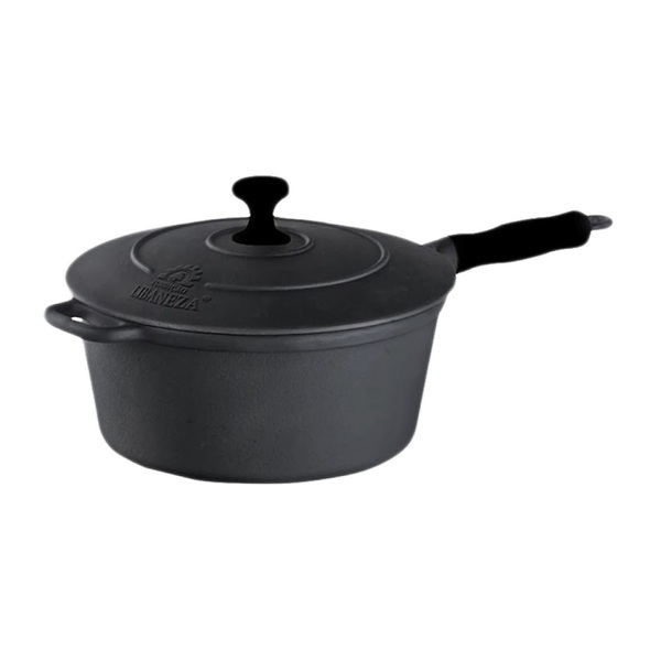 Caçarola Ferro Cabo Silicone Preto Tampa Ferro 1 7 Lts 18cm