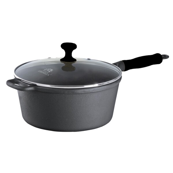 Caçarola Ferro Cabo Silicone Preto Tampa Vidro 3 2l 22cm