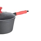 Caçarola Ferro Cabo Silicone Vermelho Tampa Vidro 26cm