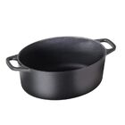 Caçarola Ferro Fundido Oval Alça E Tampa De Ferro 6 5l