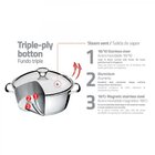 Cacarola Funda Allegra Em Aco Inox Com Fundo Triplo E Tampa D